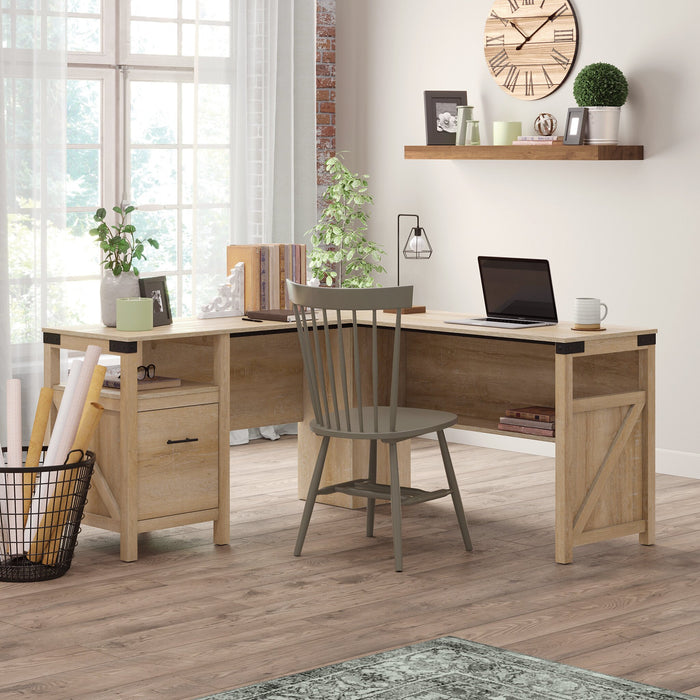 Bureau en forme de L Basil de 59,13 po avec tiroir - chêne Orchard