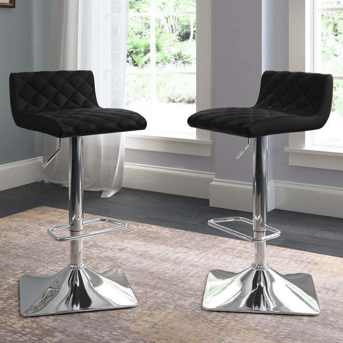 Tabouret bar réglable Coen, ensemble de 2 - noir