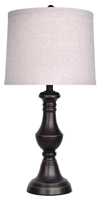 Lampe de table de 26,5 po au fini bronze huilé