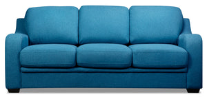 Sofa Benson en tissu d'apparence lin - bleu