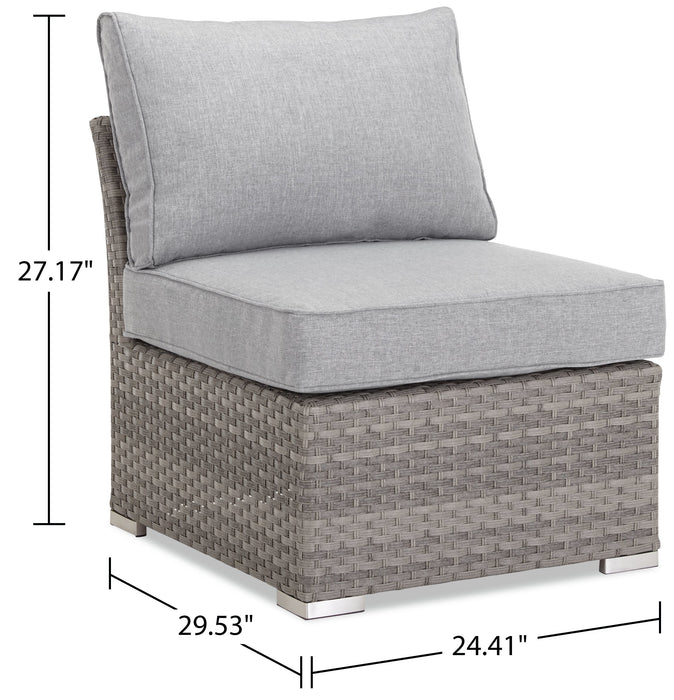Ensemble de conversation Bermuda 6 pièces avec toit pour la terrasse à l’extérieur - osier en résine tressé à la main, résistant aux rayons UV et aux intempéries - gris