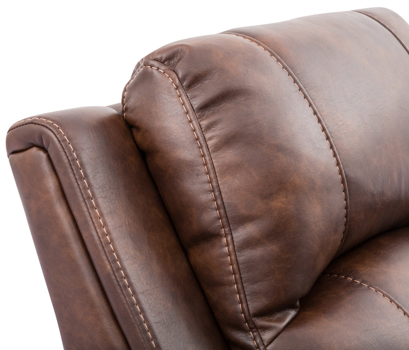 Fauteuil inclinable Kory en tissu d'apparence cuir - pacane