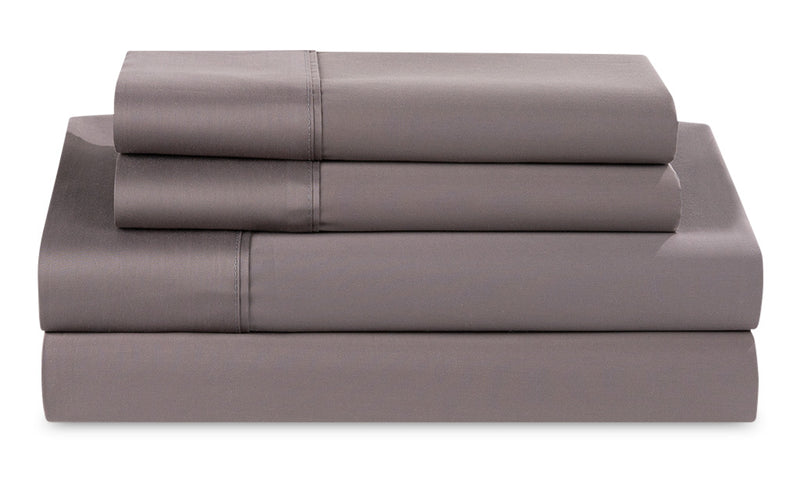 Ensemble de draps Hyper-Cotton BEDGEARMD 4 pièces pour lit double - gris
