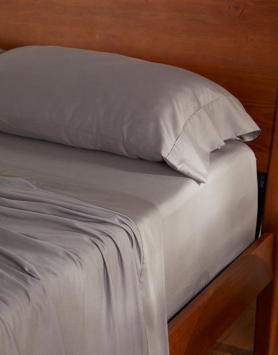 Ensemble de draps Hyper-Cotton BEDGEARMD 4 pièces pour très grand lit - gris