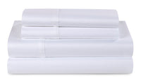 Ensemble de draps Hyper-CottonMC de Bedgear 5 pièces pour très grand lit divisé – blanc optique