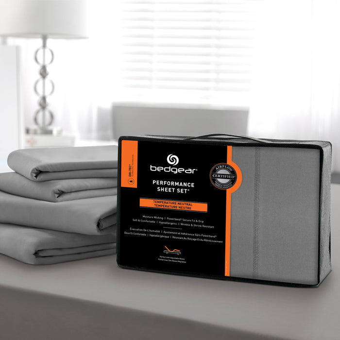 Ensemble de draps Dri-TecMD BEDGEARMD 4 pièces pour lit double - gris 