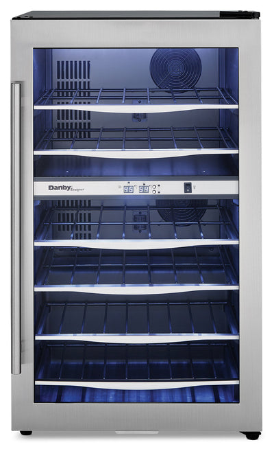 Danby Designer 4.0 Cu. Ft. 38-Bottle Wine Cooler – DWC040A3BSSDD - Refrigerator in Stainless Steel/Black