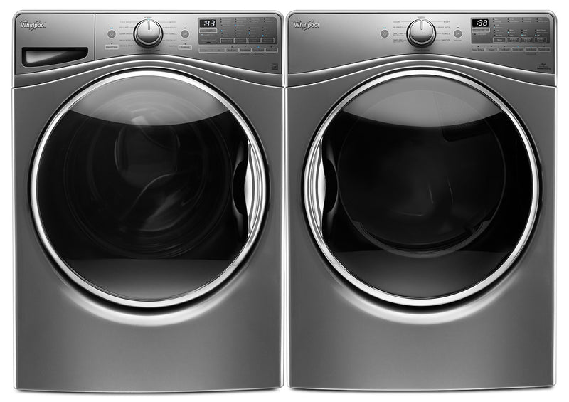 Laveuse à chargement frontal de 5,2 pi³ et sécheuse électrique de 7,4 pi³ de Whirlpool – ardoise