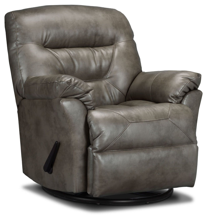 Fauteuil inclinable pivotant 4579  en tissu d'apparence cuir - fumée