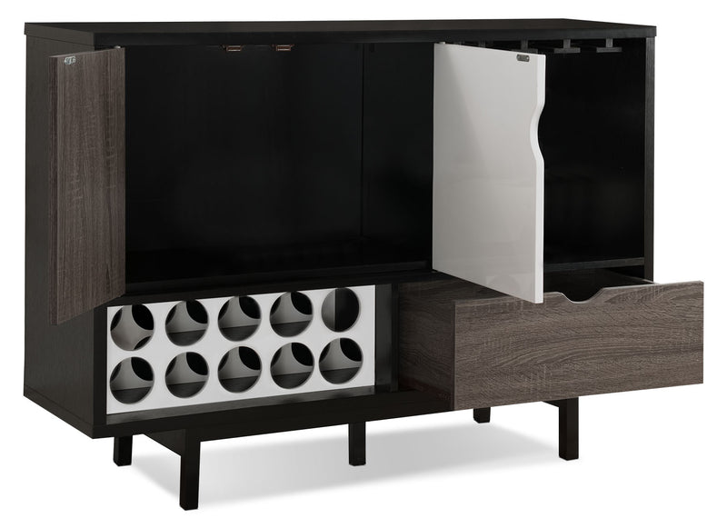 Armoire bar Perth avec rangement pour le vin