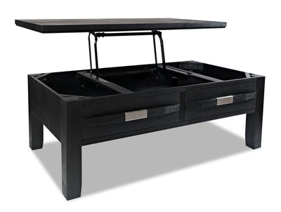 Bronx Coffee Table with Lift-Top - Dark Charcoal  - Industrial style Coffee Table in Dark charcoal