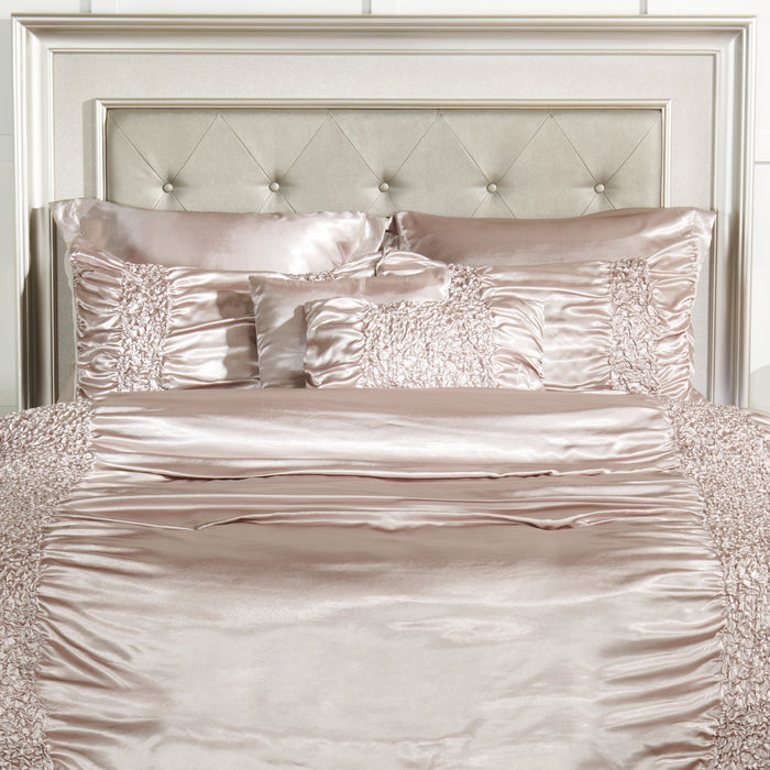 Ensemble d'édredon Beatrice 7 pièces pour très grand lit - taupe