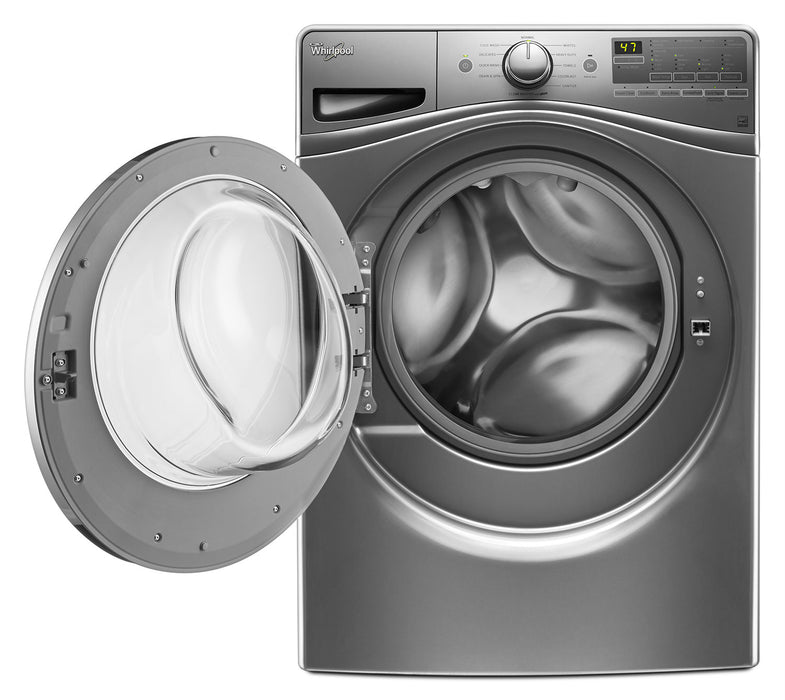 Laveuse à chargement frontal de 5,2 pi³ et sécheuse à gaz à la vapeur de 8,5 pi³ de Whirlpool 