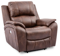 Fauteuil à inclinaison électrique Kory en tissu d'apparence cuir - pacane