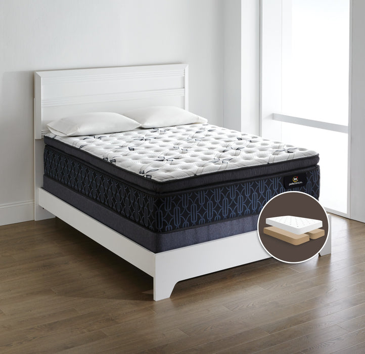 Ensemble matelas moelleux plateau-coussin épais divisé Mansell Perfect Sleeper Serta pour grand lit