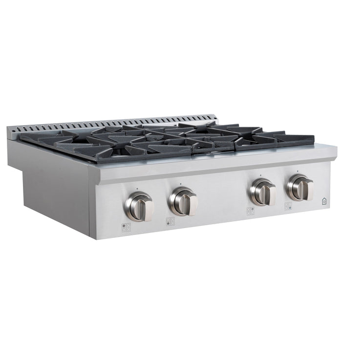 Surface de cuisson à gaz encastrée Ancona de 30 po de style commercial - AN-2160
