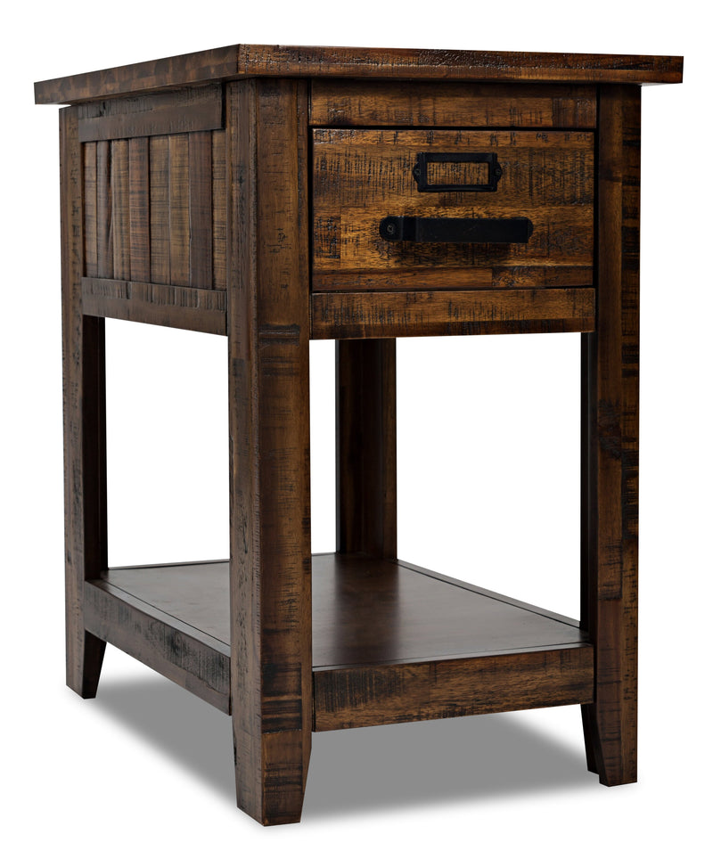 Casey Chairside Table - End Table in Brown Acacia