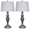 Ensemble 2 lampes de table rétro de 28 po en métal