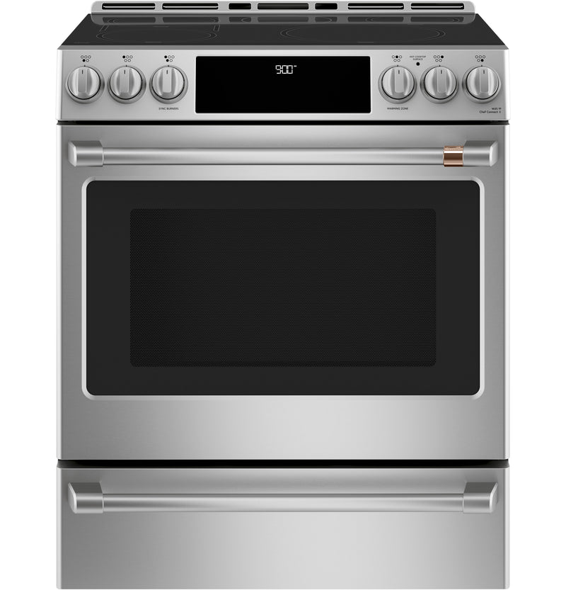 Café Slide-In Electric Range with Warming Drawer - CCHS900P2MS1