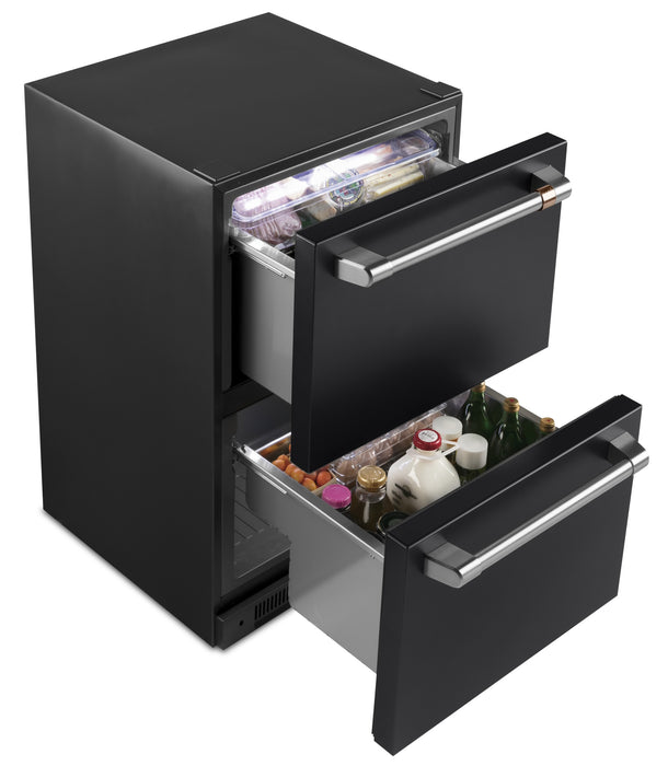 Réfrigérateur Café de 5,7 pi³ et de 24 po à 2 tiroirs - noir mat - CDE06RP3ND1