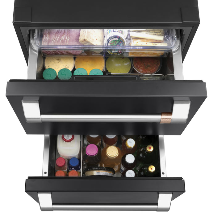 Réfrigérateur Café de 5,7 pi³ et de 24 po à 2 tiroirs - noir mat - CDE06RP3ND1
