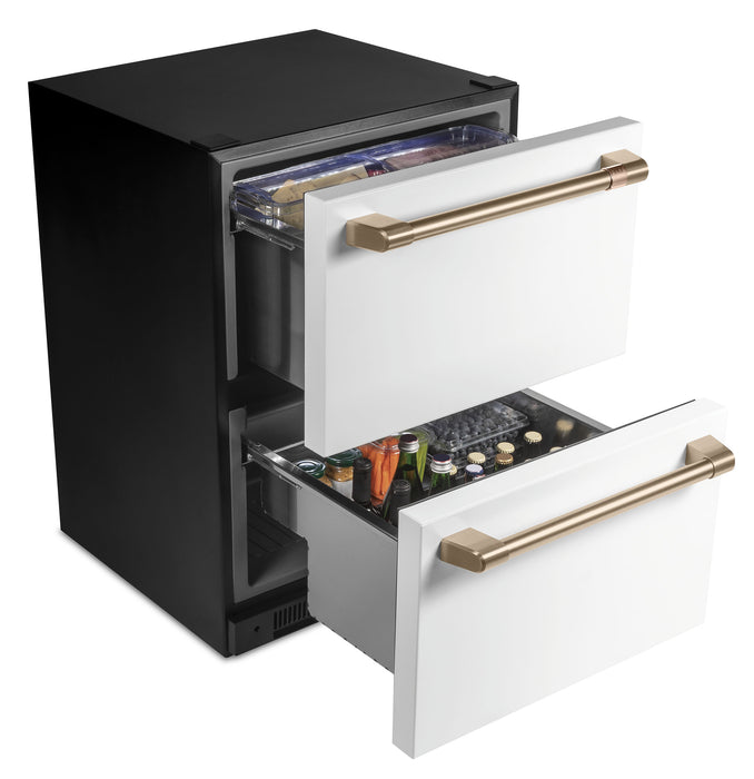 Réfrigérateur Café de 5,7 pi³ et de 24 po à 2 tiroirs - blanc mat - CDE06RP4NW2