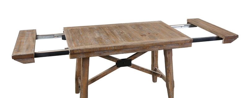 Ensemble de salle à manger Cedar 5 pièces en pin avec table de 72,07 po (L) avec base à tréteaux et 4 chaises - brun