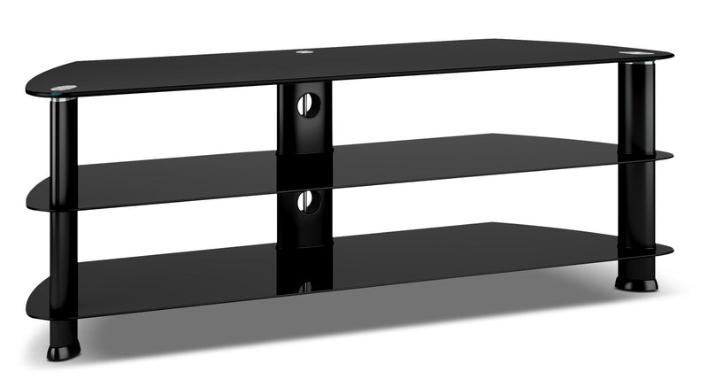 Triton 55" Corner TV Stand - Modern style TV Stand in Black Glass