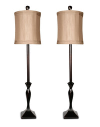 Ensemble 2 lampes de table grain de café