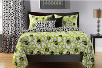 Ensemble de housse de couette Full Circle vert Réversible pour lit simple