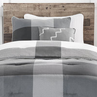  Ensemble d'édredon Charlie de 3 pièces pour lit simple - gris 