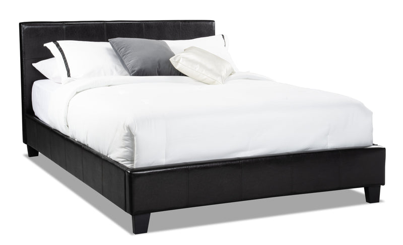 Chase Brown Queen Bed - Contemporary style Bed in Brown Faux Leather