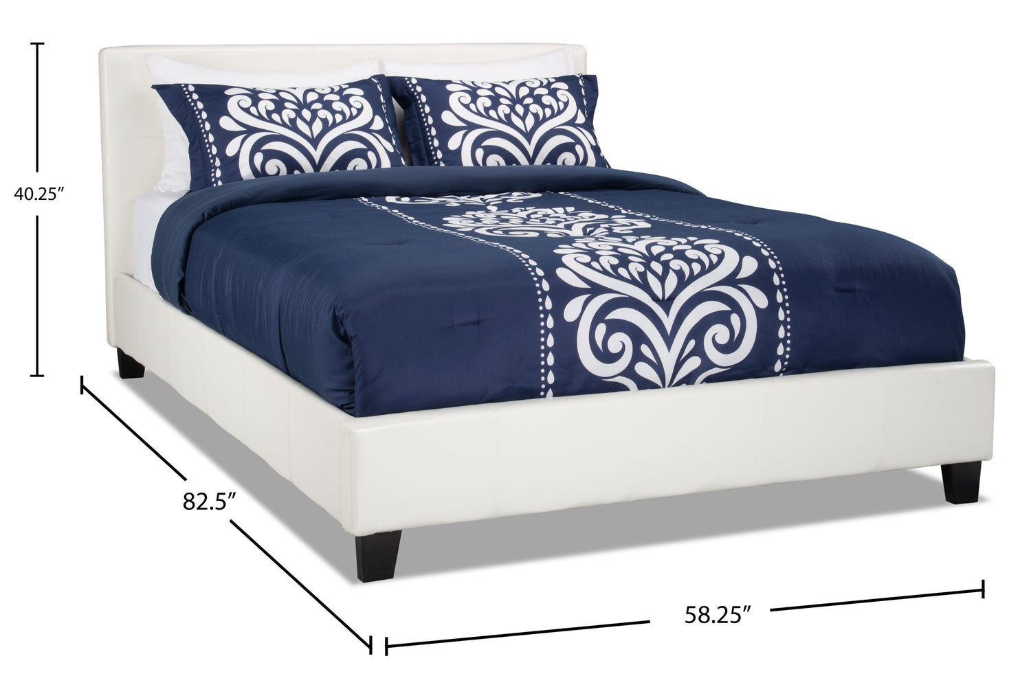 Lit rembourré Chase en tissu de cuir végétalien brun - format lit d... - Brick Lit rembourré Chase en tissu de cuir végétalien brun - format lit d... - Brick