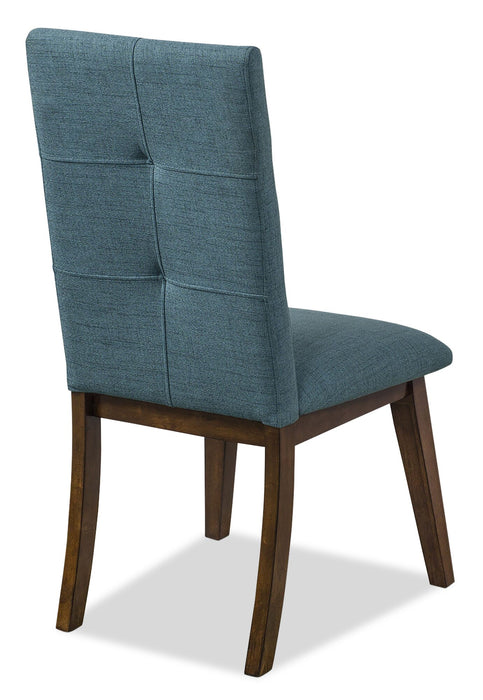 Chaise de salle à manger Chelsea en tissu d’apparence lin - bleu turquoise