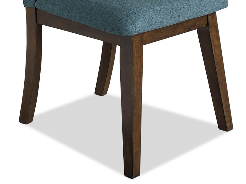 Chaise de salle à manger Chelsea en tissu d’apparence lin - bleu turquoise