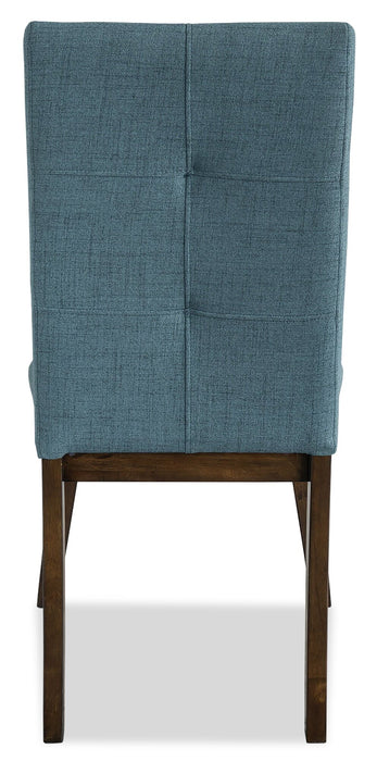 Chaise de salle à manger Chelsea en tissu d’apparence lin - bleu turquoise