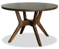  Table de salle à manger ronde Chelsea de 48 po (L) - brun noyer