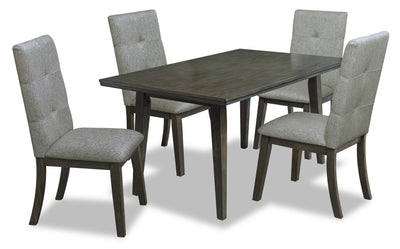 Chelsea 5-Piece Rectangular Dining Package - Grey - {Contemporary} style Dining Room Set in Grey {Rubberwood}