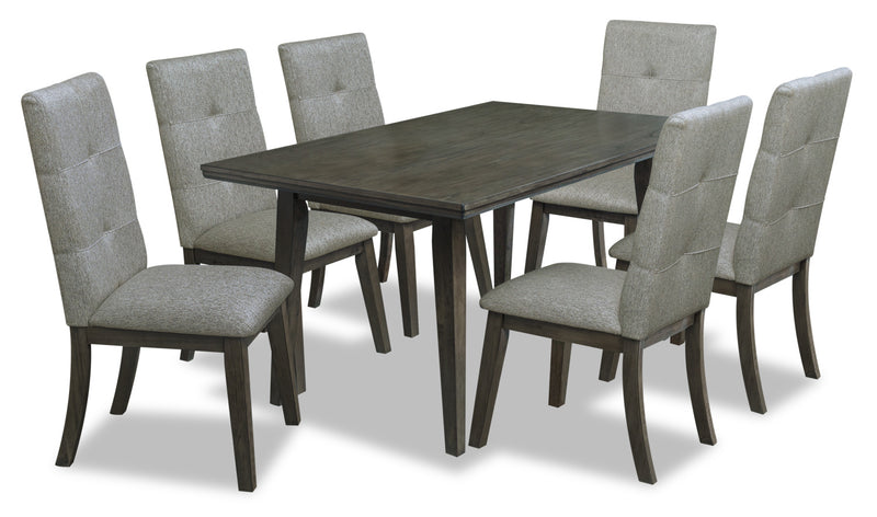 Chelsea 7-Piece Rectangular Dining Package - Grey - {Contemporary} style Dining Room Set in Grey {Rubberwood}