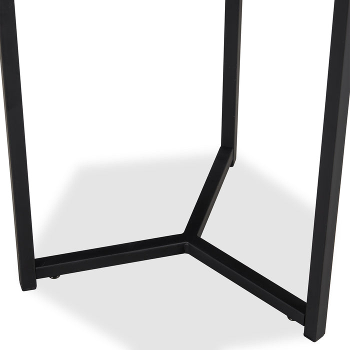 Ensemble 3 tables de fauteuil Cleo de 15,7 po - brun avec pattes en métal noir