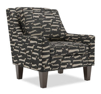  Fauteuil d’appoint club Sofa Lab de 29 po fabriqué au Canada en tissu avec pattes en bois - Peppercorn multicolore 