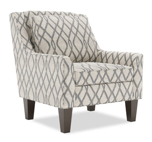 Fauteuil d’appoint club Sofa Lab personnalisable de 29 po fabriqué au Canada en tissu avec pattes en bois - Steel multicolore