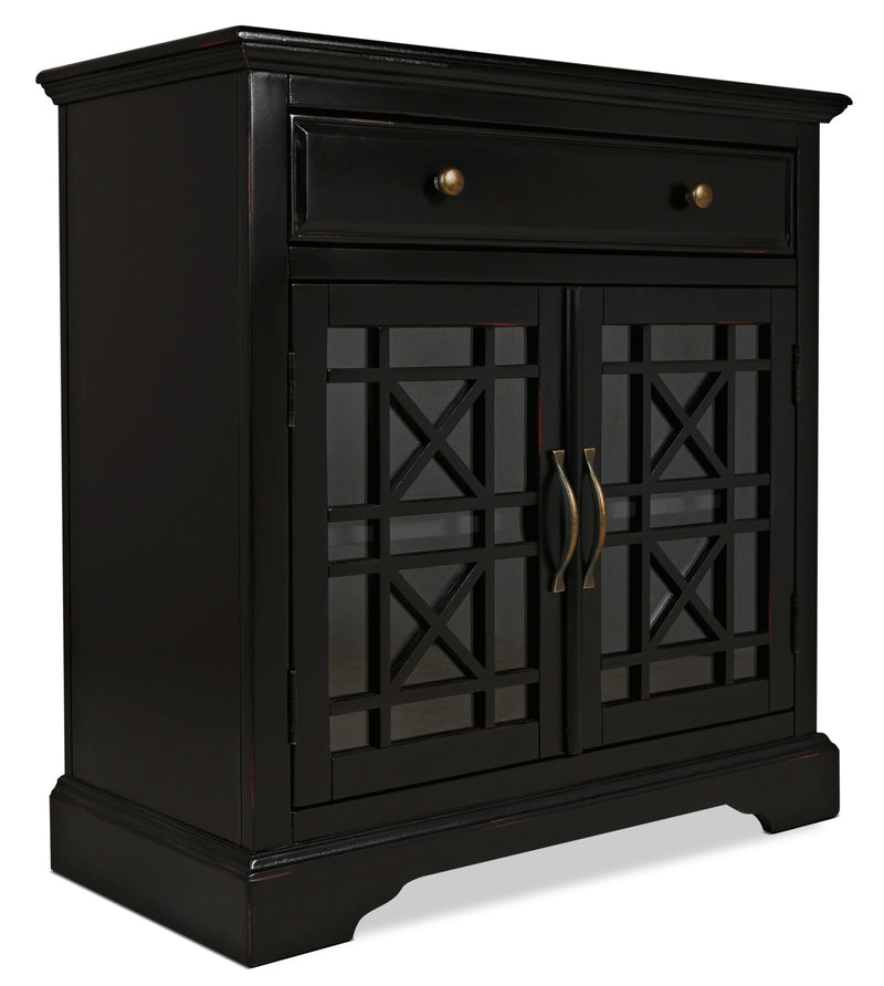 Marseille Accent Cabinet – Black - Country style Accent Cabinet in Black Acacia Solids and Veneers