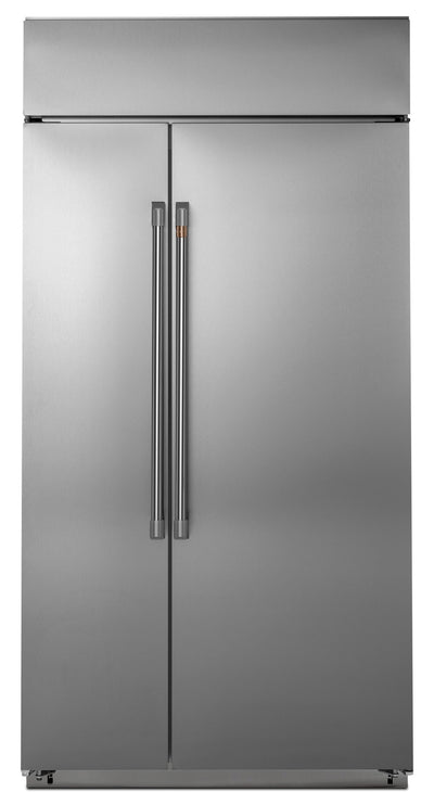 Café 48" Built-In 29.5 Cu. Ft. Smart Side-by-Side Refrigerator - CSB48WP2NS1 - Refrigerator in Stainless Steel with Brushed Stainless Steel Handles 