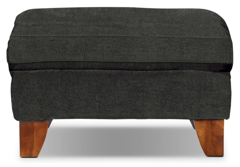 Reese Chenille Ottoman – Dark Grey - Contemporary style Ottoman in Dark Grey