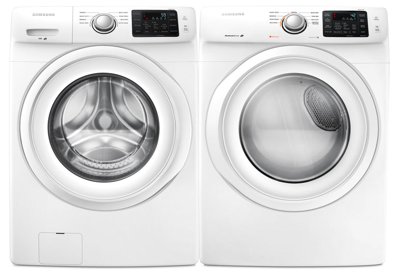 Laveuse à chargement frontal de 5,2 pi³ et sécheuse électrique de 7,5 pi³ de Samsung