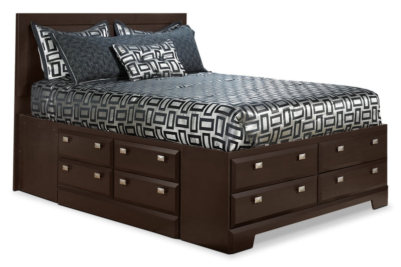 Ensemble de chambre à coucher Yorkdale 6 pièces avec lit double de rangement et 2 tables de nuit