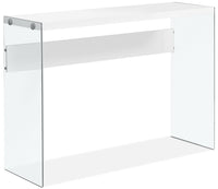 Table de salon moderne Waterford de 44 po - blanche avec pattes en verre