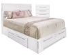 Ens. de chambre à coucher Olivia 4 pièces avec lit double de rangement et commode verticale - blanc
