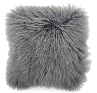 Coussin décoratif carré Mongolian 16 po - gris